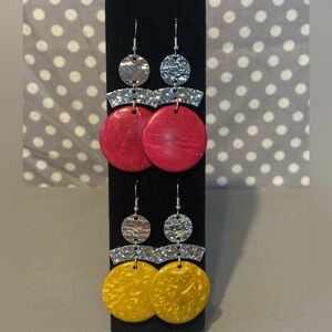 Two pairs pierced earrings